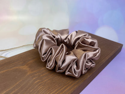 Luxury Cappuccino Satin Scrunchie