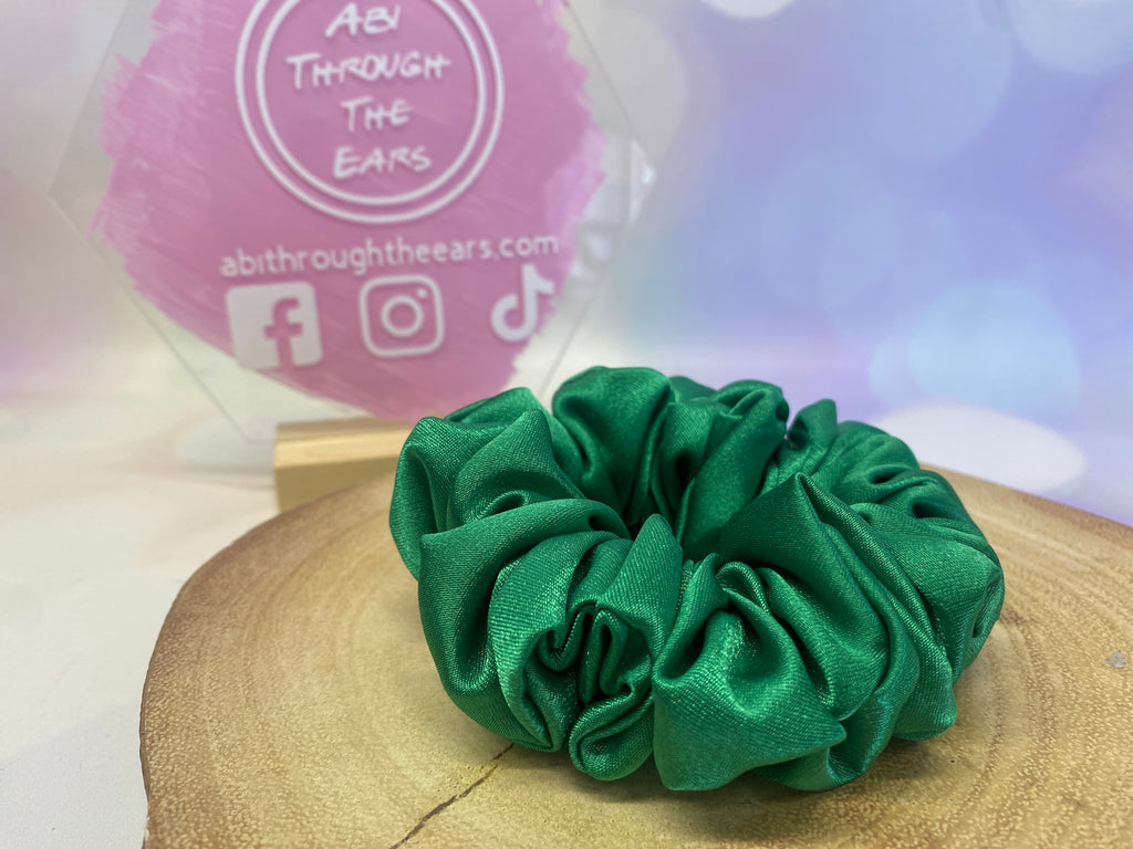 Luxury Emerald Green Satin Scrunchie