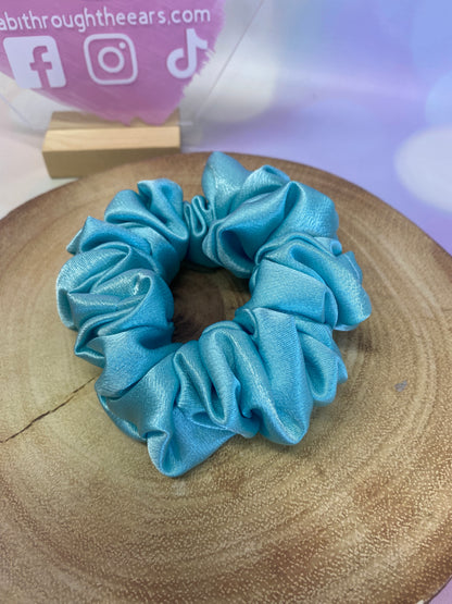 Luxury Blue Satin Scrunchie