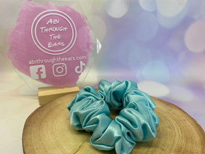 Luxury Blue Satin Scrunchie