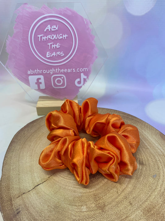 Luxury Orange Satin Scrunchie