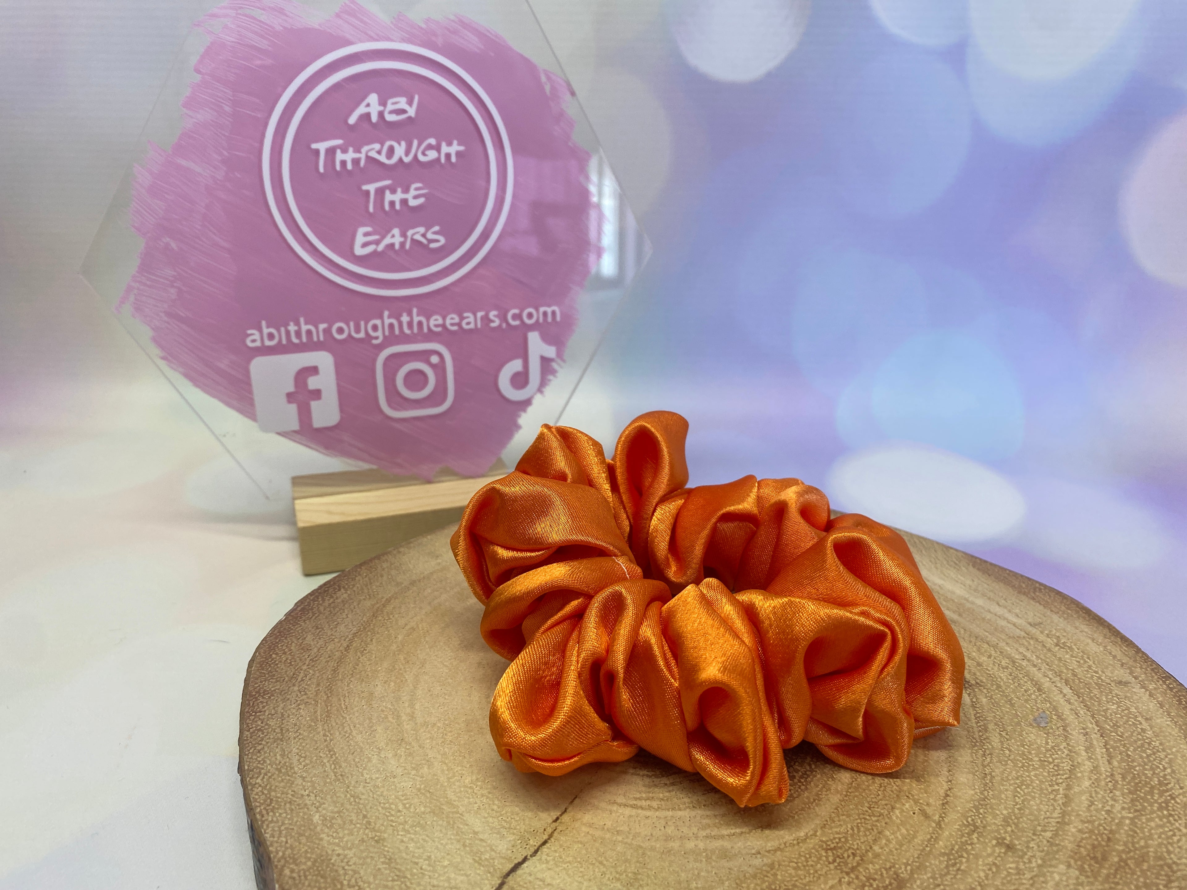 Luxury Orange Satin Scrunchie
