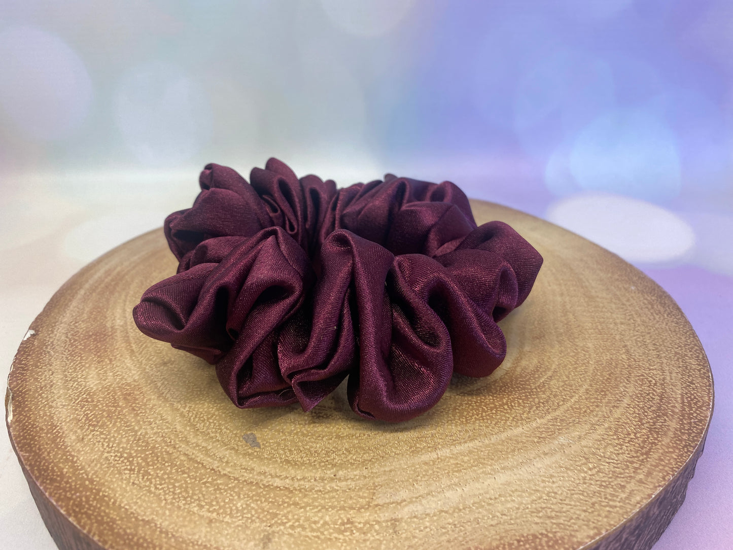 Aubergine Satin Scrunchie (Dark Purple)