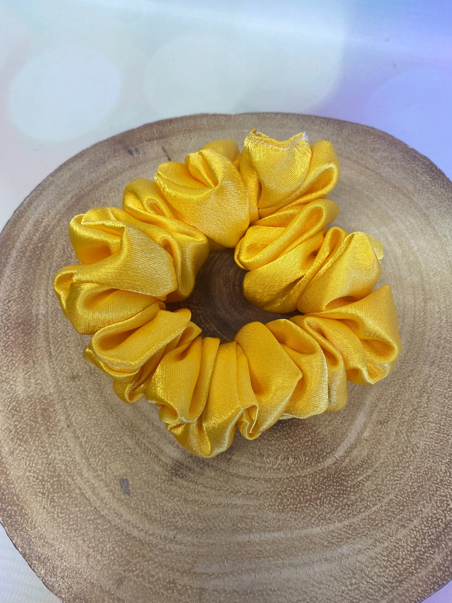 Luxury Yellow Satin Scrunchie