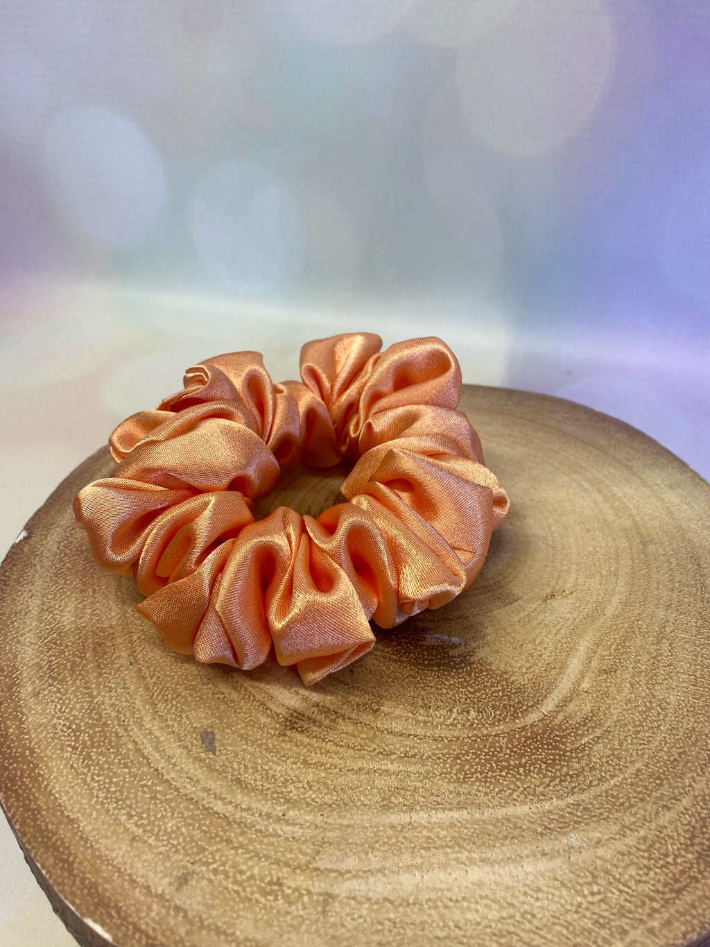 Luxury Peach Satin Scrunchie