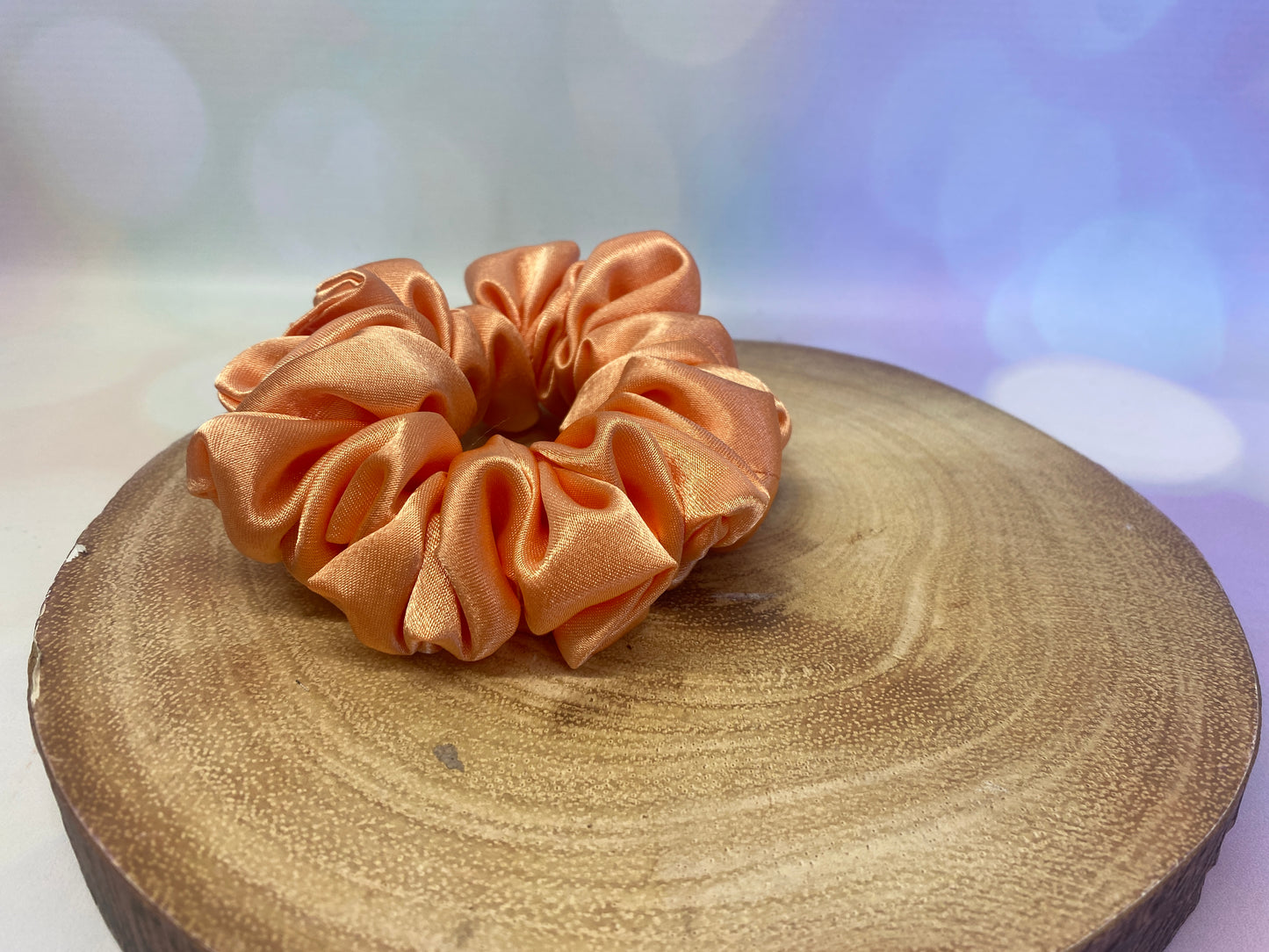 Luxury Peach Satin Scrunchie