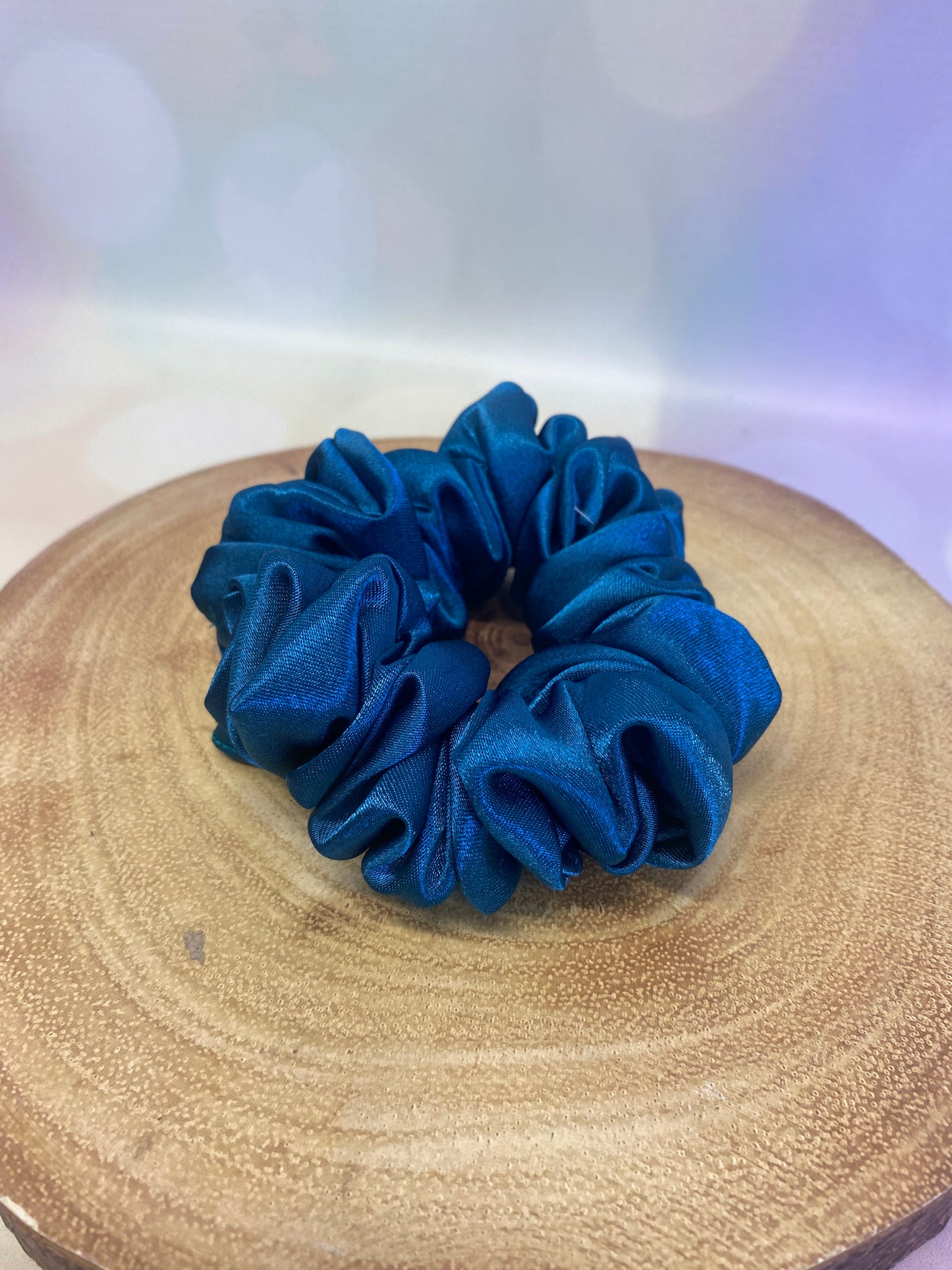 Luxury Petrol Blue Satin Scrunchie