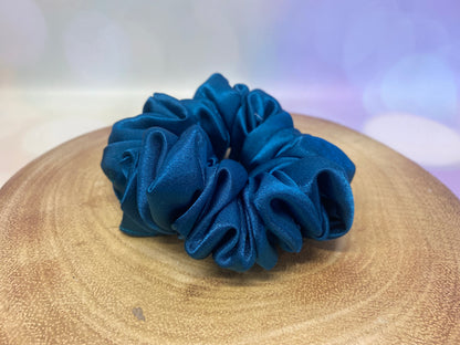 Luxury Petrol Blue Satin Scrunchie