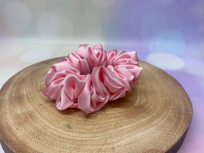 Luxury Pink Satin Scrunchie