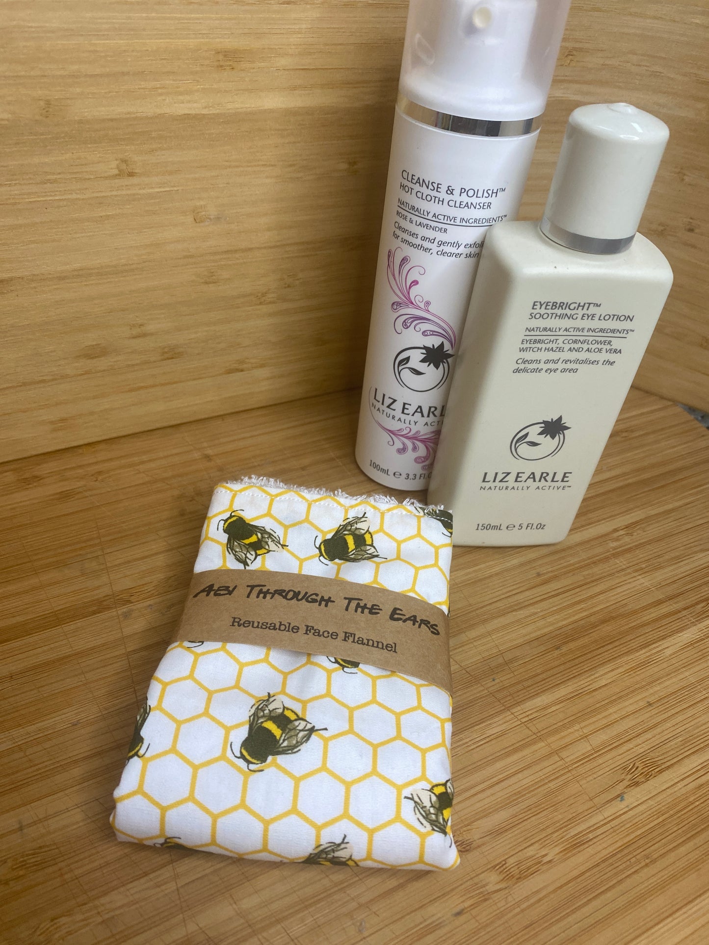 White Honeycomb Bumble Bee Reusable Face Cloth