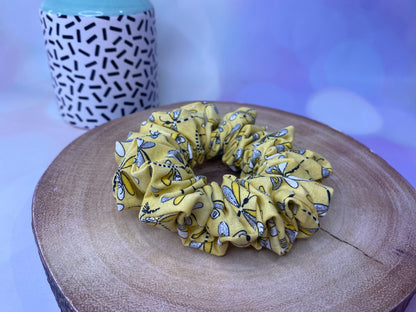 Yellow Glitter Dragonfly Scrunchie